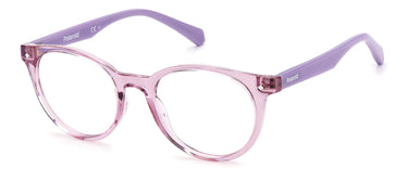 Youth Unisex Polaroid Eyeglasses: PLD D814 - Lilac Violet SpecSMART Eye Clinic (Diagonal View)